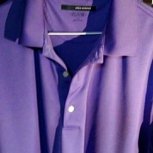 Men's Greg Norman polo shirt in a deep orchid color large great condition